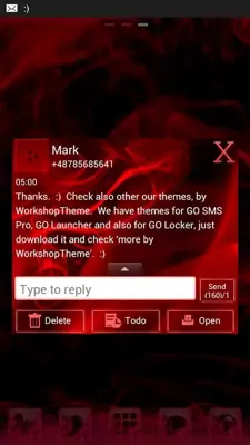 GO SMS Pro Theme Fire Flame android App screenshot 1